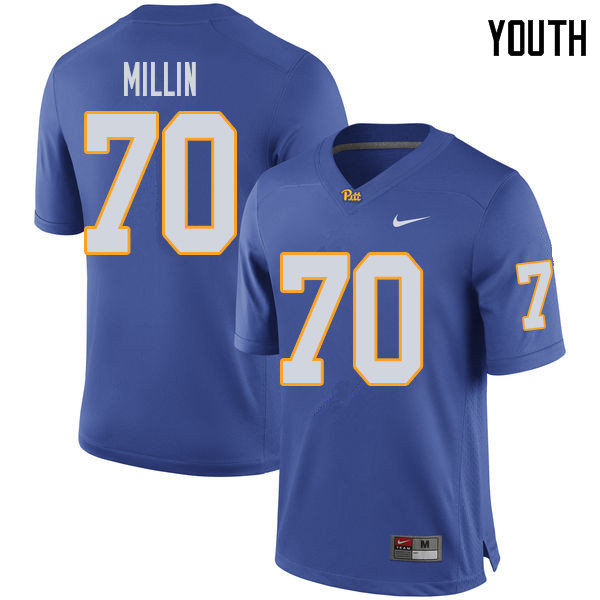 Youth #70 Stefano Millin Pittsburgh Panthers College Football Jerseys Sale-Royal